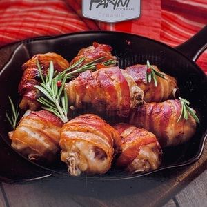 Parini Glazed Ceramic 8” Round Skillet Cookware For Grill